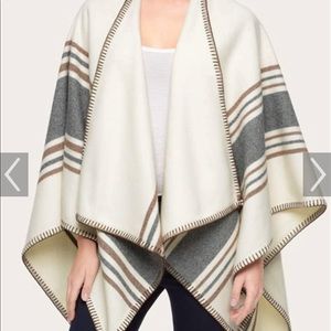 Frye Cream and Gray Striped Cape